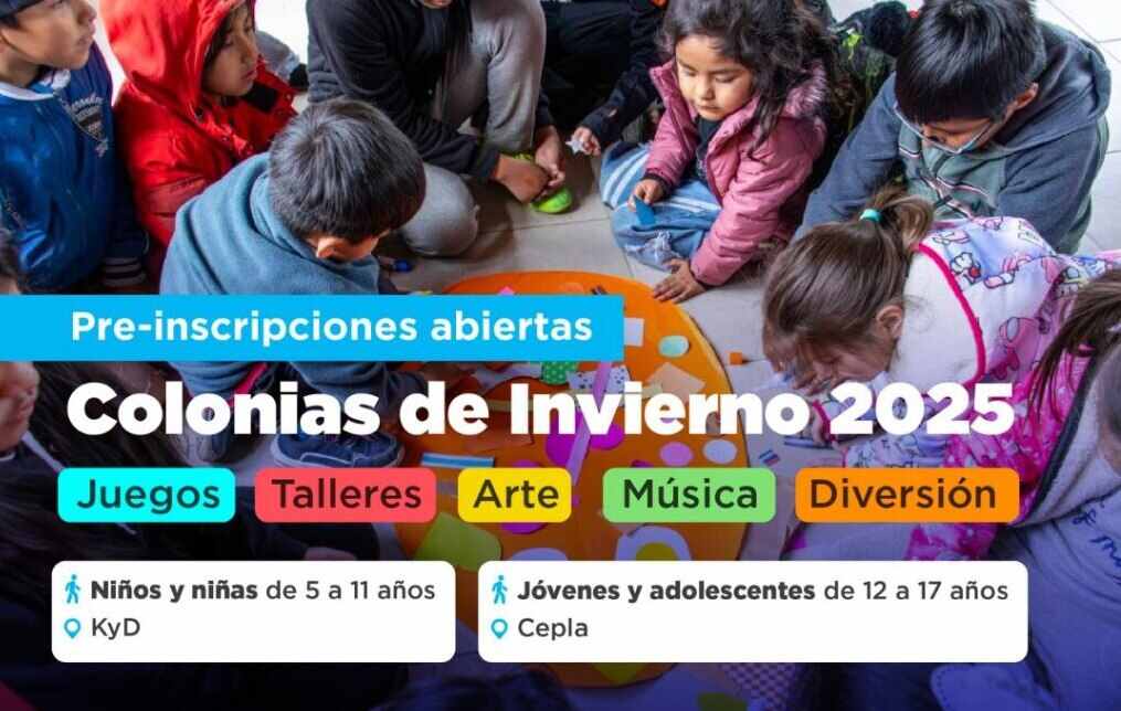 La Municipalidad habilitó la Pre-Inscripción para las Colonias de Invierno