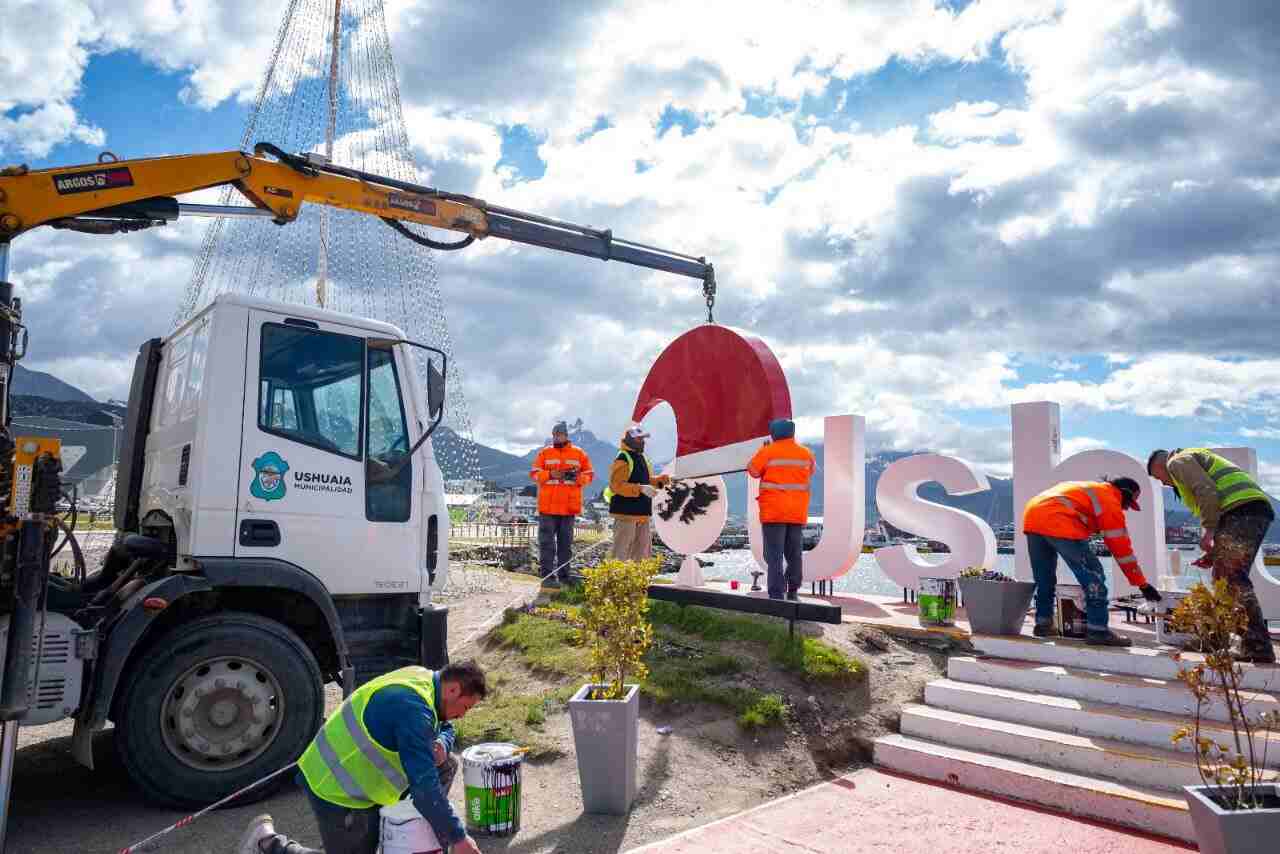 La Municipalidad de Ushuaia intensifica los trabajos de mantenimiento y embellecimiento en diversos sectores de la ciudad